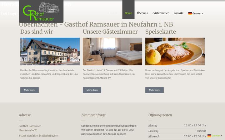 Screenshot of gasthof-ramsauer.de