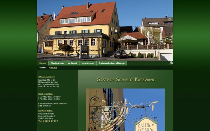 Screenshot of gasthof-schmidt-katzwang.de