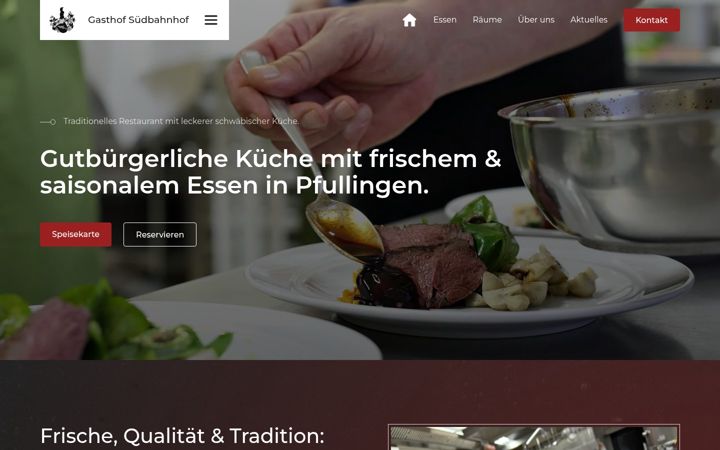 Snimka zaslona za gasthof-suedbahnhof.de