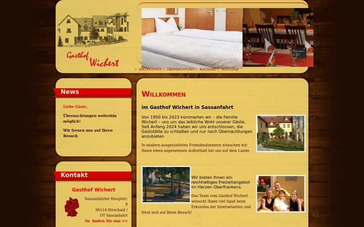 Screenshot of gasthof-wichert.de