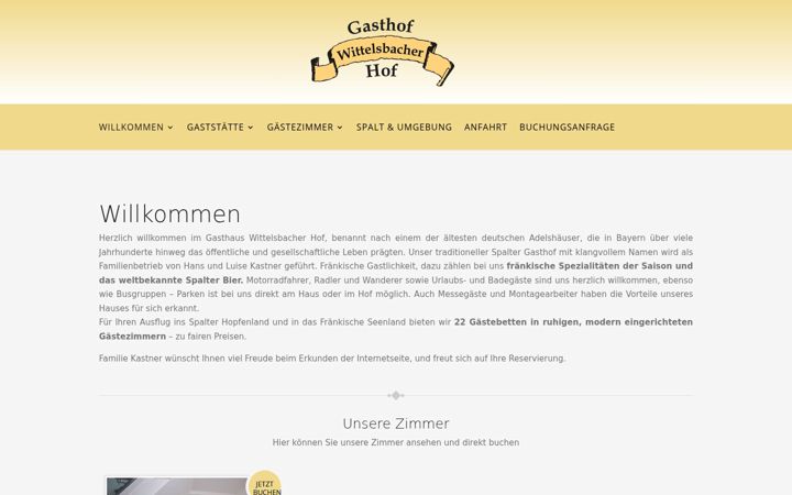 Screenshot of gasthof-wittelsbacher-hof.de