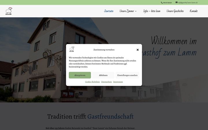 Screenshot of gasthof-zum-lamm.de