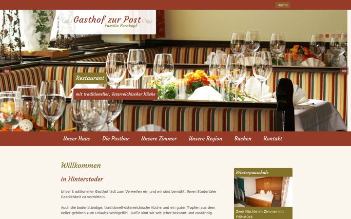 Screenshot of gasthofzurpost-stodertal.at
