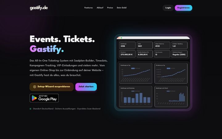 Screenshot of gastify.de