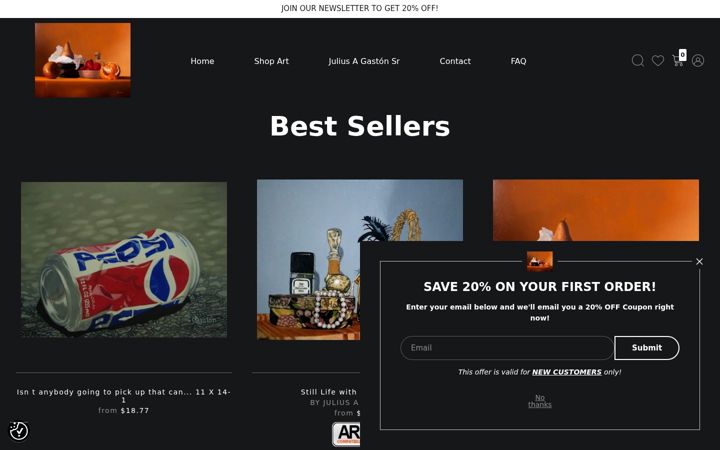Screenshot of gastongraphics-fineart.com