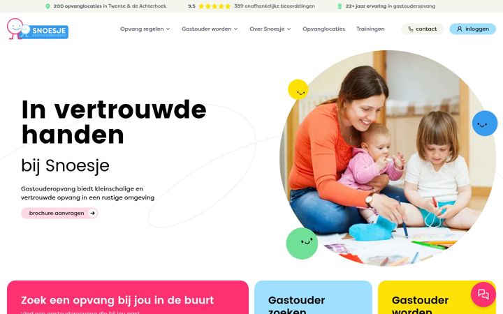 Screenshot of gastouderbureausnoesje.nl
