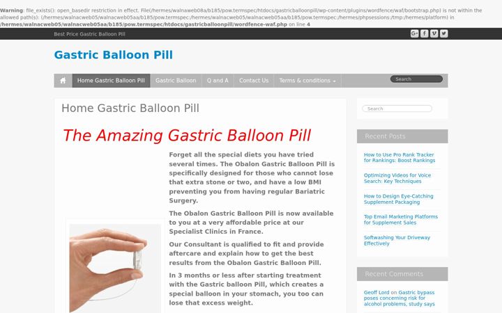 Screenshot of gastricballoonpill.co.uk