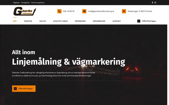 Screenshot of gastriketrafikmalning.se