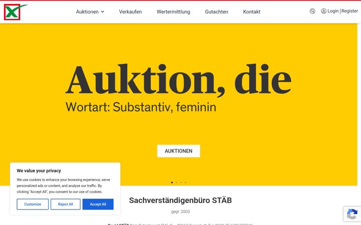 Screenshot of gastro-auction.de
