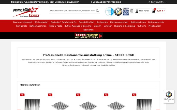 Screenshot of gastro-billig.com