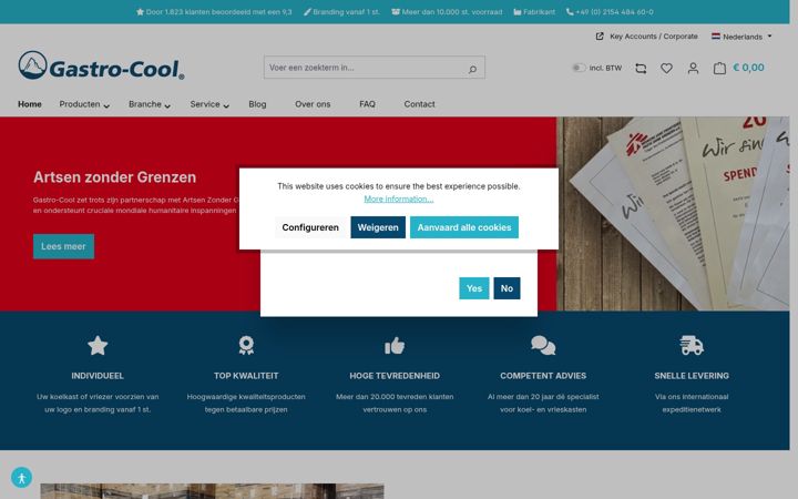 Screenshot of gastro-cool.nl