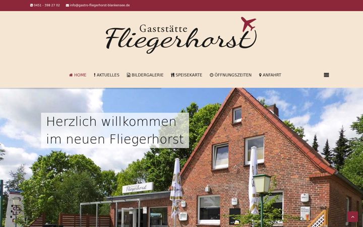 Screenshot of gastro-fliegerhorst-blankensee.de