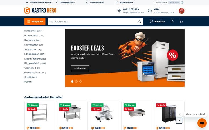 Screenshot of gastro-hero.de