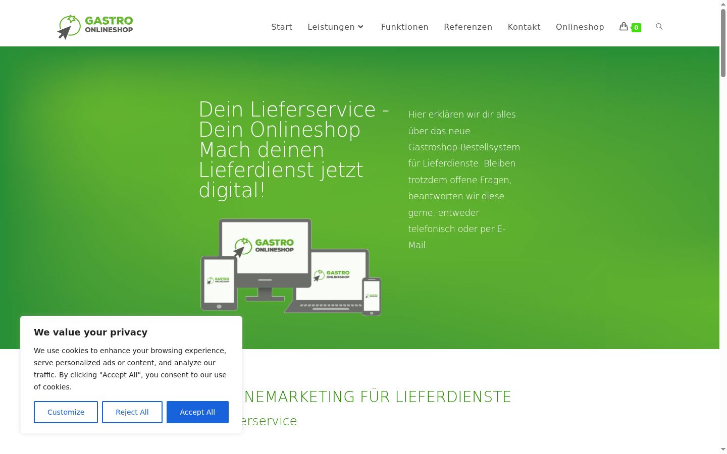 Screenshot of the consent banner shown before any interaction