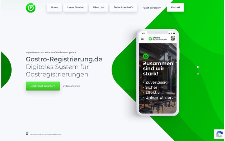 Screenshot of gastro-registrierung.de