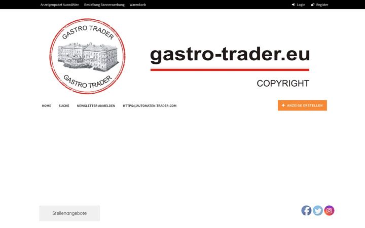Screenshot of gastro-trader.eu
