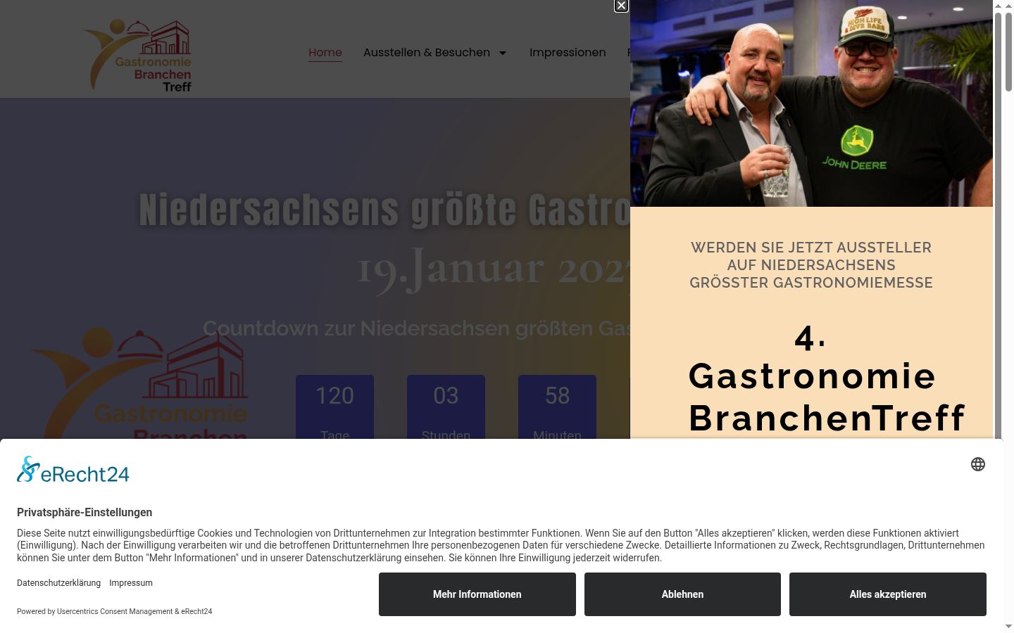 Screenshot van de toestemmingsbanner zoals getoond vóór enige interactie