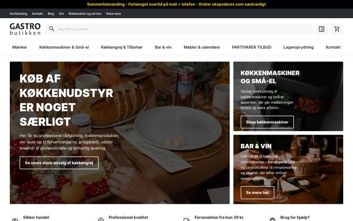 Screenshot of gastrobutikken.dk