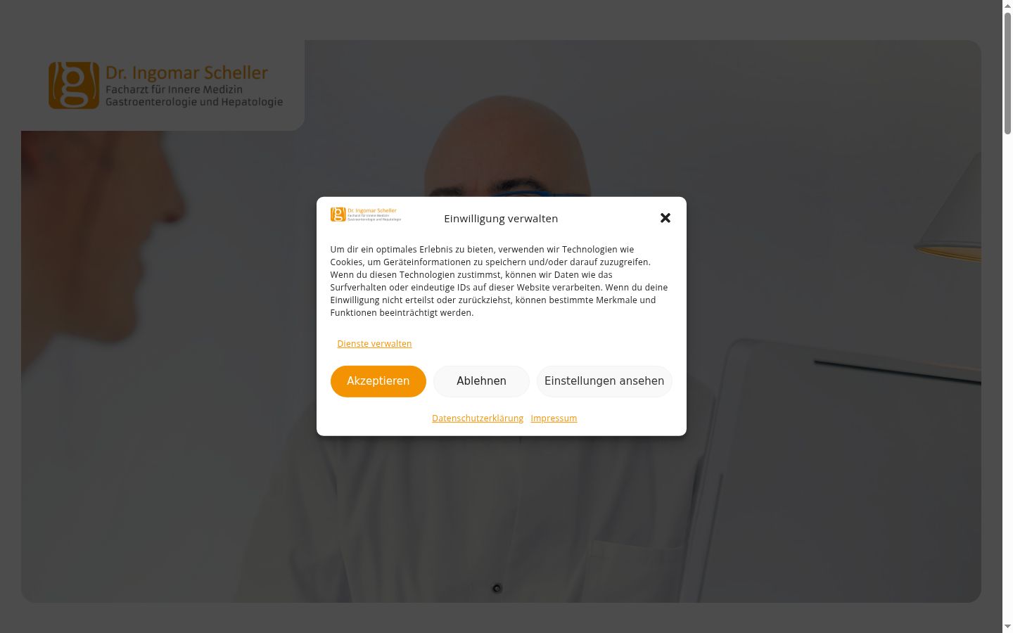 Screenshot of the consent banner shown before any interaction