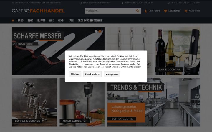 Screenshot of gastrofachhandel.de