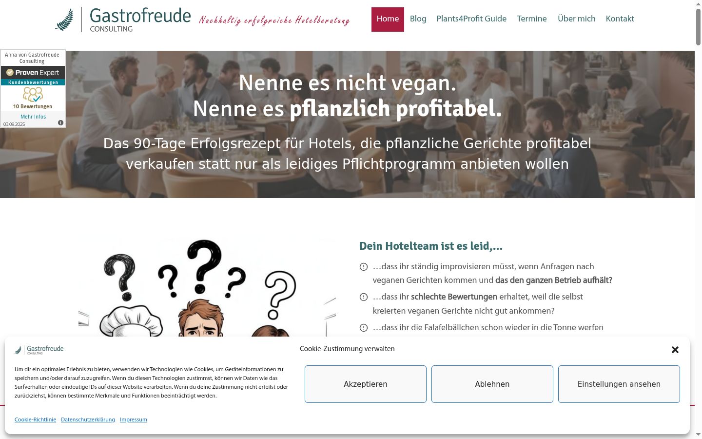 Screenshot del banner di consenso mostrato prima di qualsiasi interazione