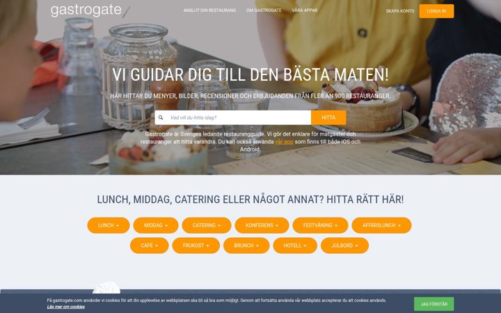 Screenshot of gastrogate.com