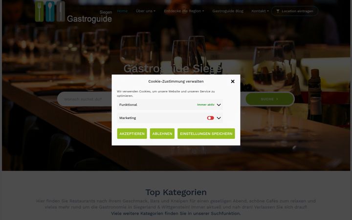 Screenshot of gastroguide-siegen.de