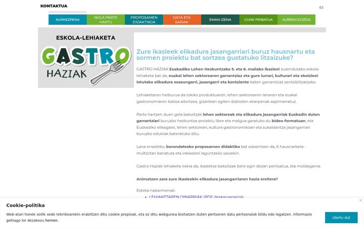 Screenshot of gastrohaziak.eus