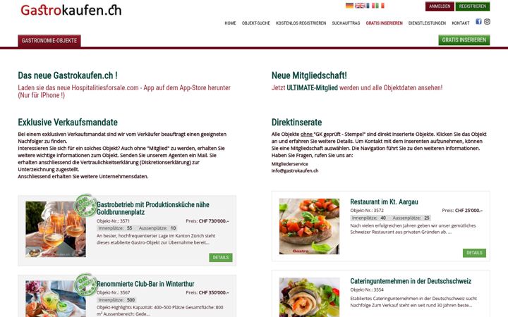 Screenshot of gastrokaufen.ch