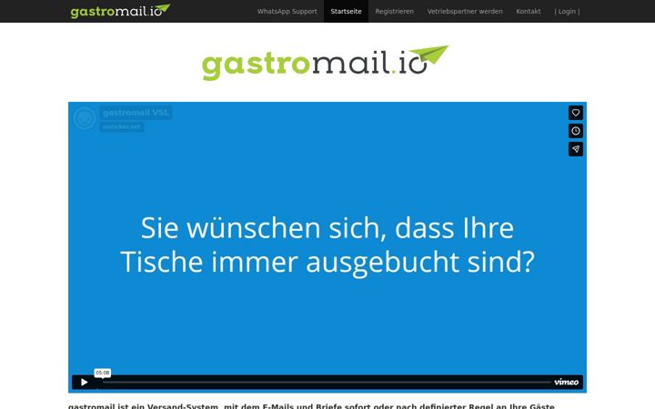Screenshot of gastromail.io