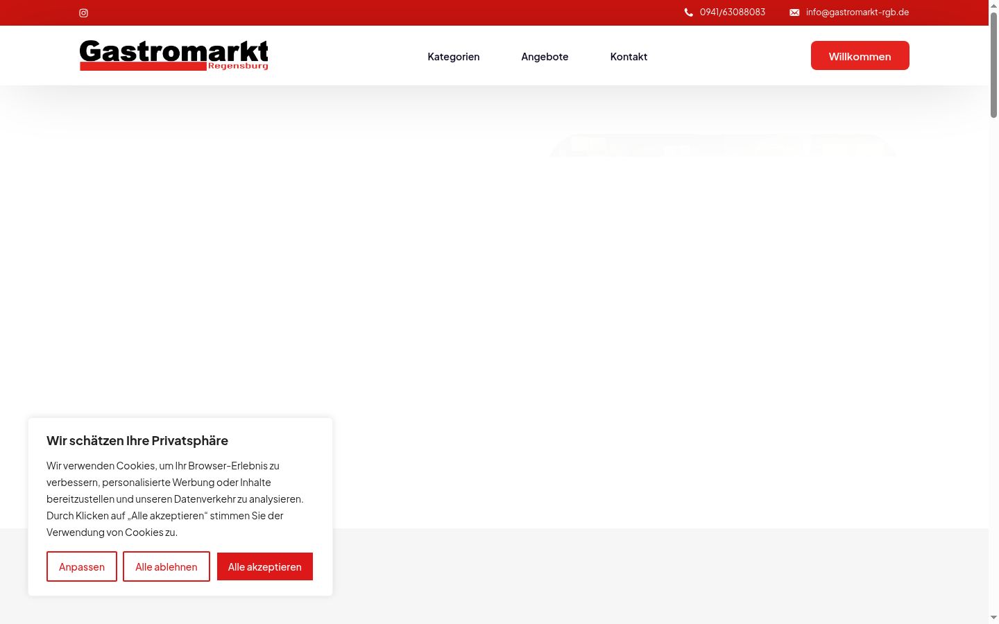 Screenshot του banner συγκατάθεσης που εμφανίστηκε πριν από οποιαδήποτε αλληλεπίδραση