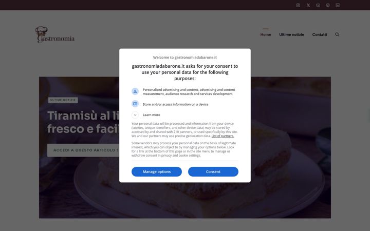 Screenshot of gastronomiadabarone.it