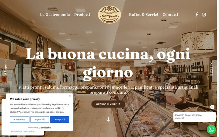Screenshot of gastronomiavedanifranco.com