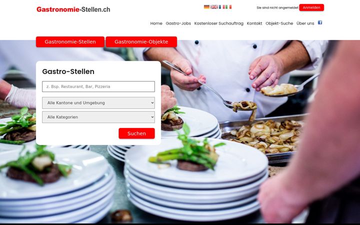 Screenshot of gastronomie-stellen.ch