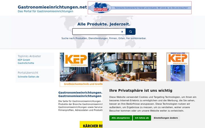 Screenshot of gastronomieeinrichtungen.net
