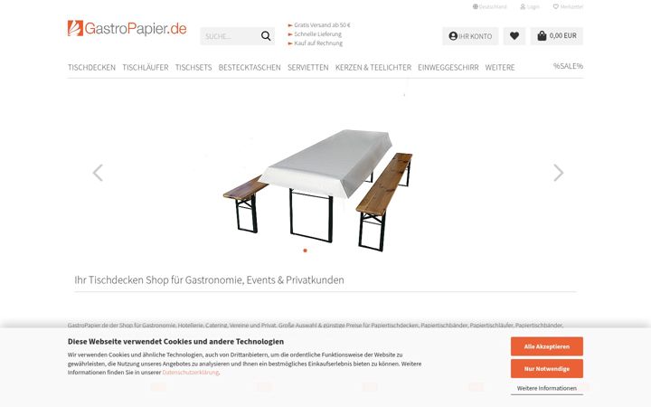 Screenshot of gastropapier.de