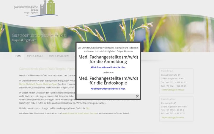 Screenshot of gastropraxis-bingen.de
