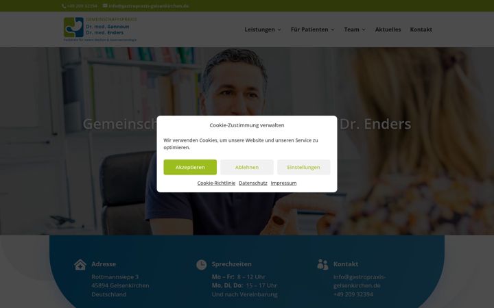 Screenshot of gastropraxis-gelsenkirchen.de