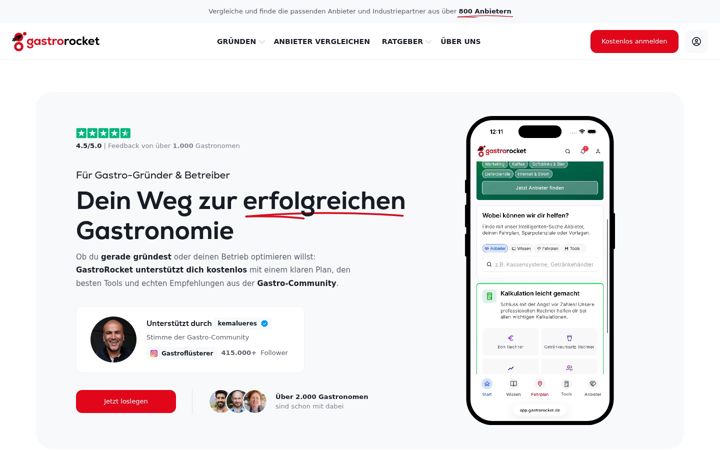 Screenshot of gastrorocket.de