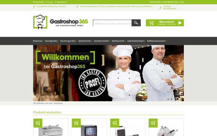 Screenshot of gastroshop365.com
