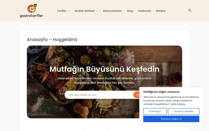 Screenshot of gastrotarifler.com