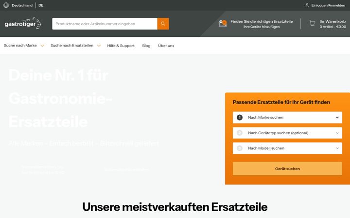 Screenshot of gastrotiger.de