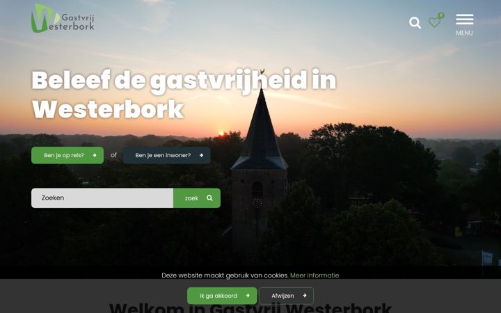 Screenshot of gastvrijwesterbork.nl