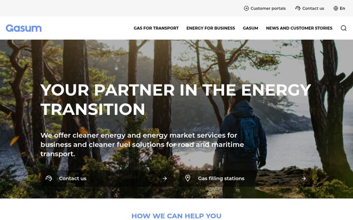 Screenshot of gasum.com