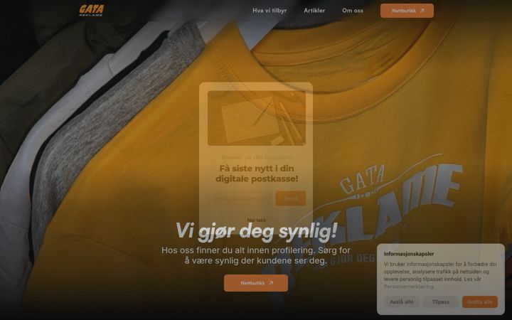 Screenshot of gatareklame.no