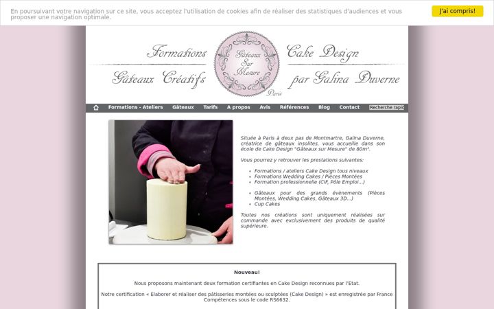 Screenshot of gateauxsurmesure.fr