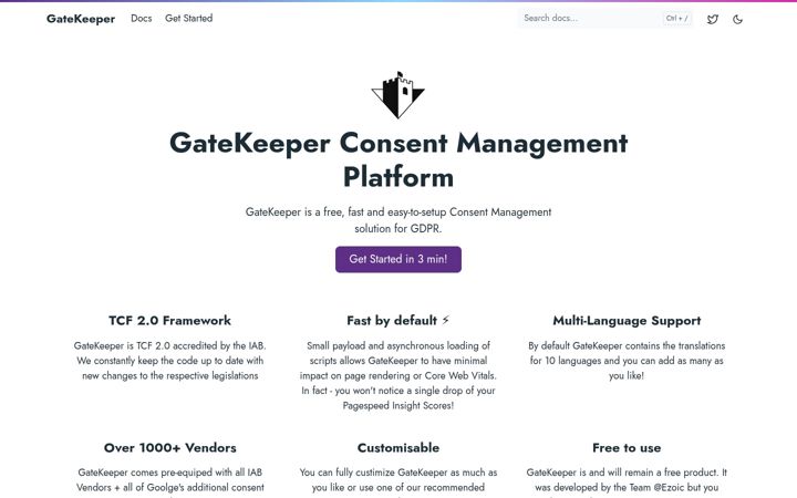 Screenshot von gatekeeperconsent.com