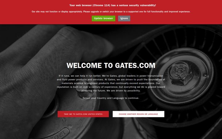 Captură de ecran a gates.com