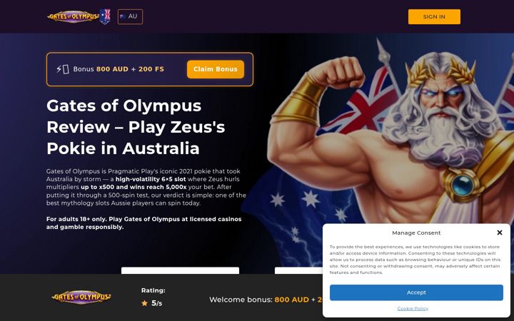 Screenshot of gatesofolympusaustralia.com