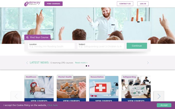 Screenshot of gateway-training.co.uk